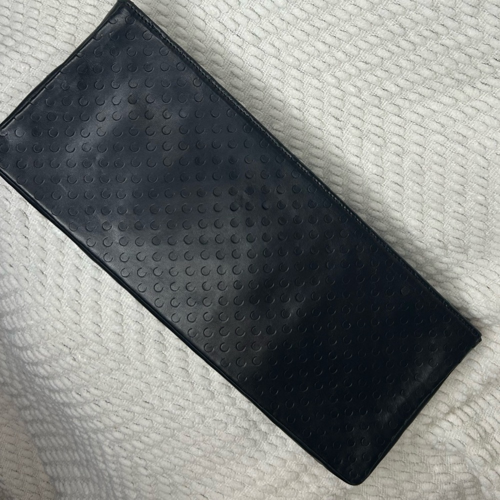 Helmut Lang Black Perforated Leather Clutch w/ Snaps for Strap (strap not inch) - Picture 5 of 16